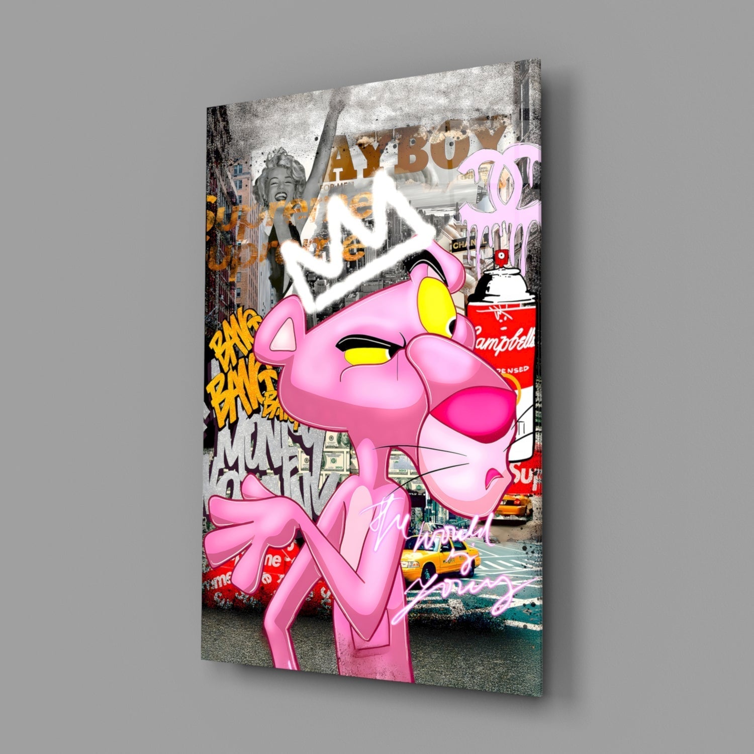 The Pink Panther's City States Glass Wall Art || Designer Collection-1