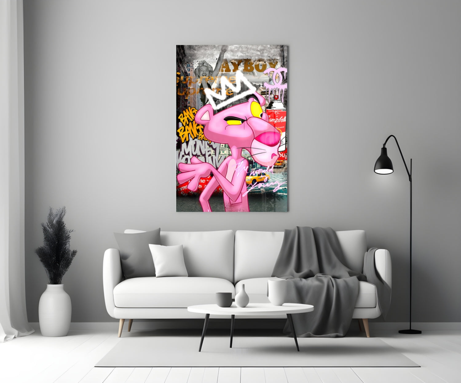 The Pink Panther's City States Glass Wall Art || Designer Collection-2