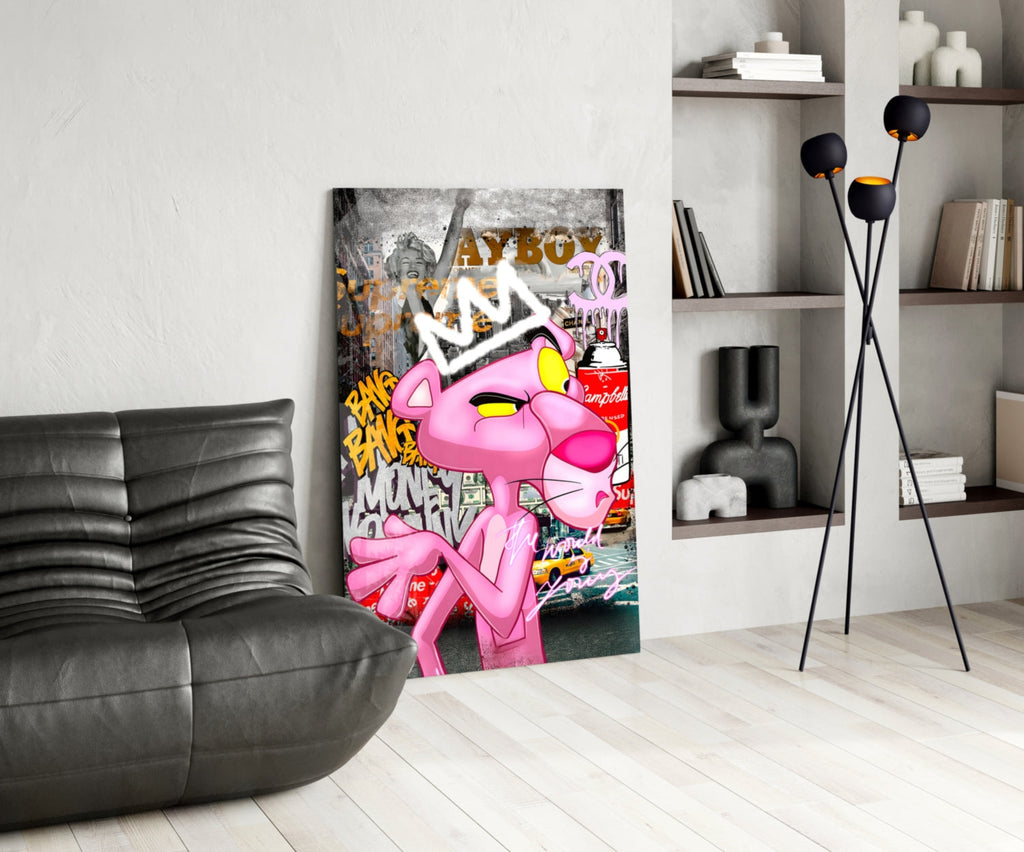 The Pink Panther's City States Glass Wall Art || Designer Collection-4