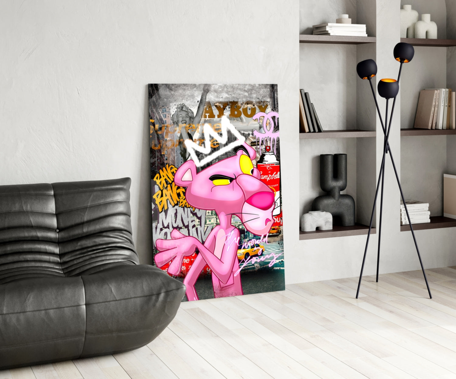 The Pink Panther's City States Glass Wall Art || Designer Collection-4