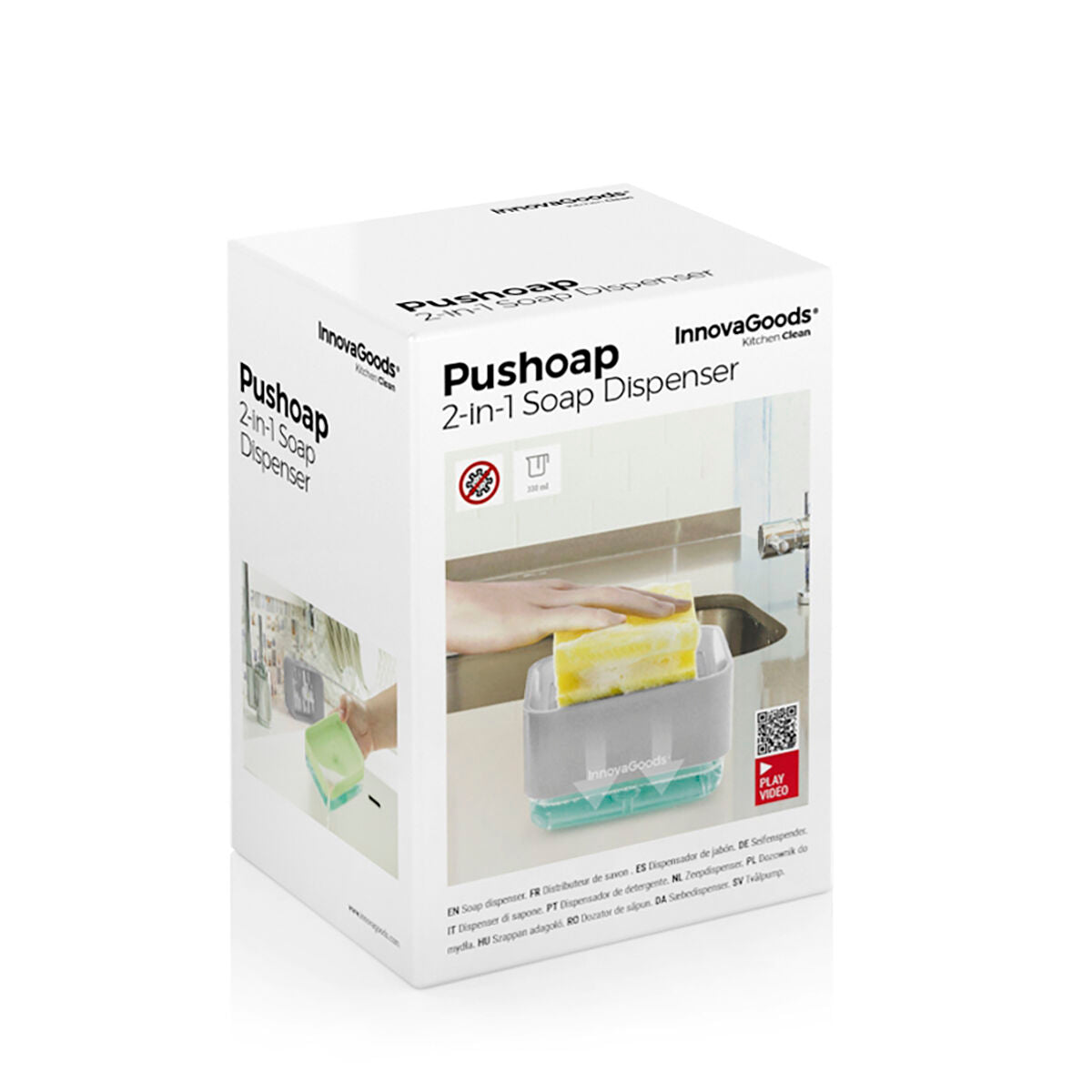 2-in-1 Soap Dispenser for the Kitchen Sink Pushoap InnovaGoods-1