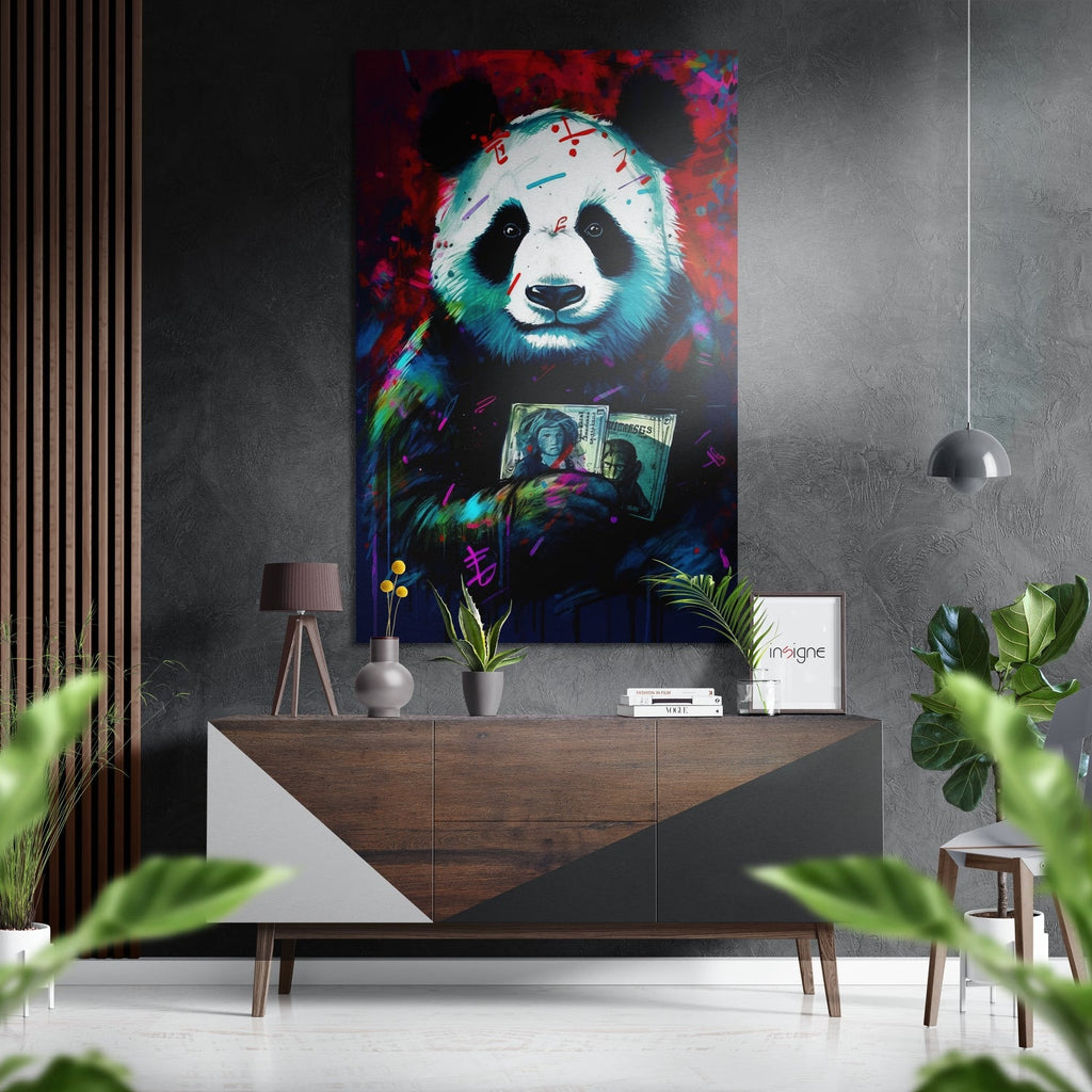 Panda Brushed Aluminum Dibond Wall Art-0