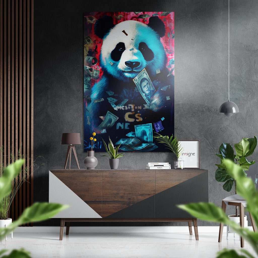 Panda Brushed Aluminum Dibond Wall Art-0