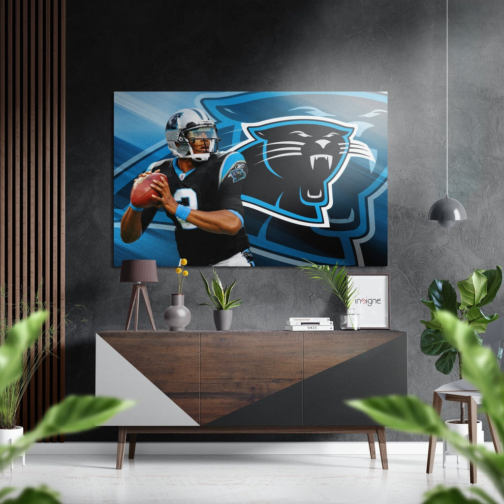 Carolina Panthers Brushed Aluminium Dibond Wall Art-0