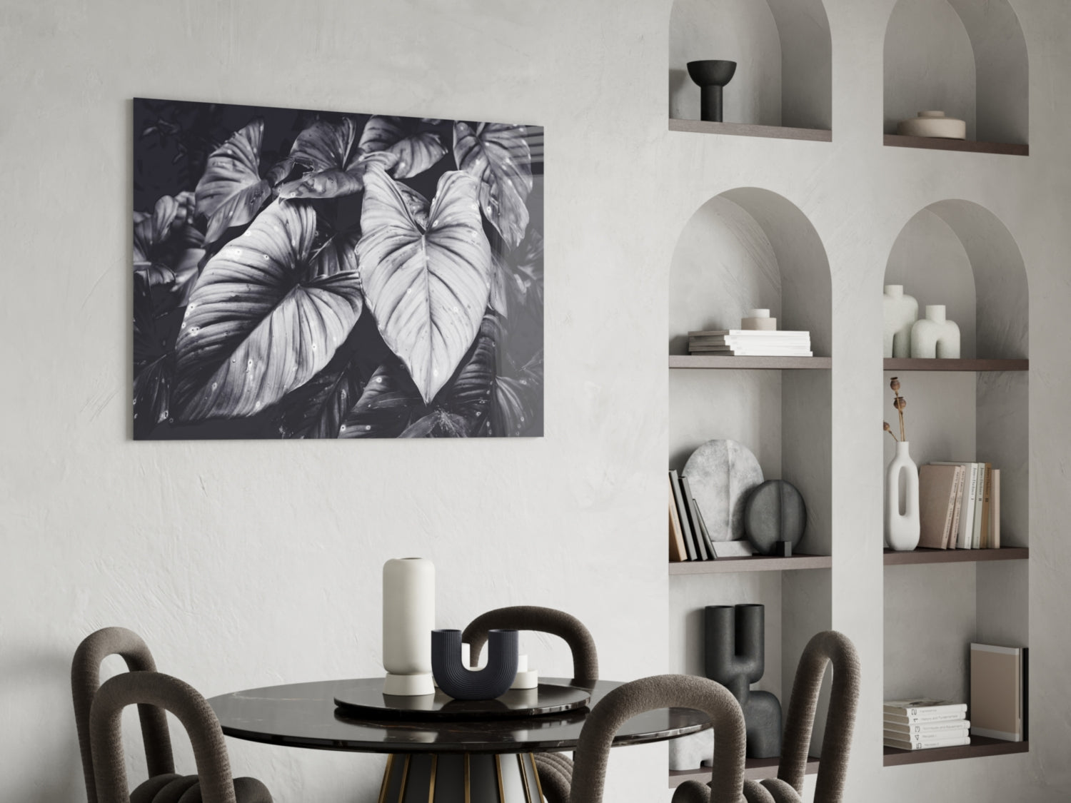 Leaves Glass Wall Art-4