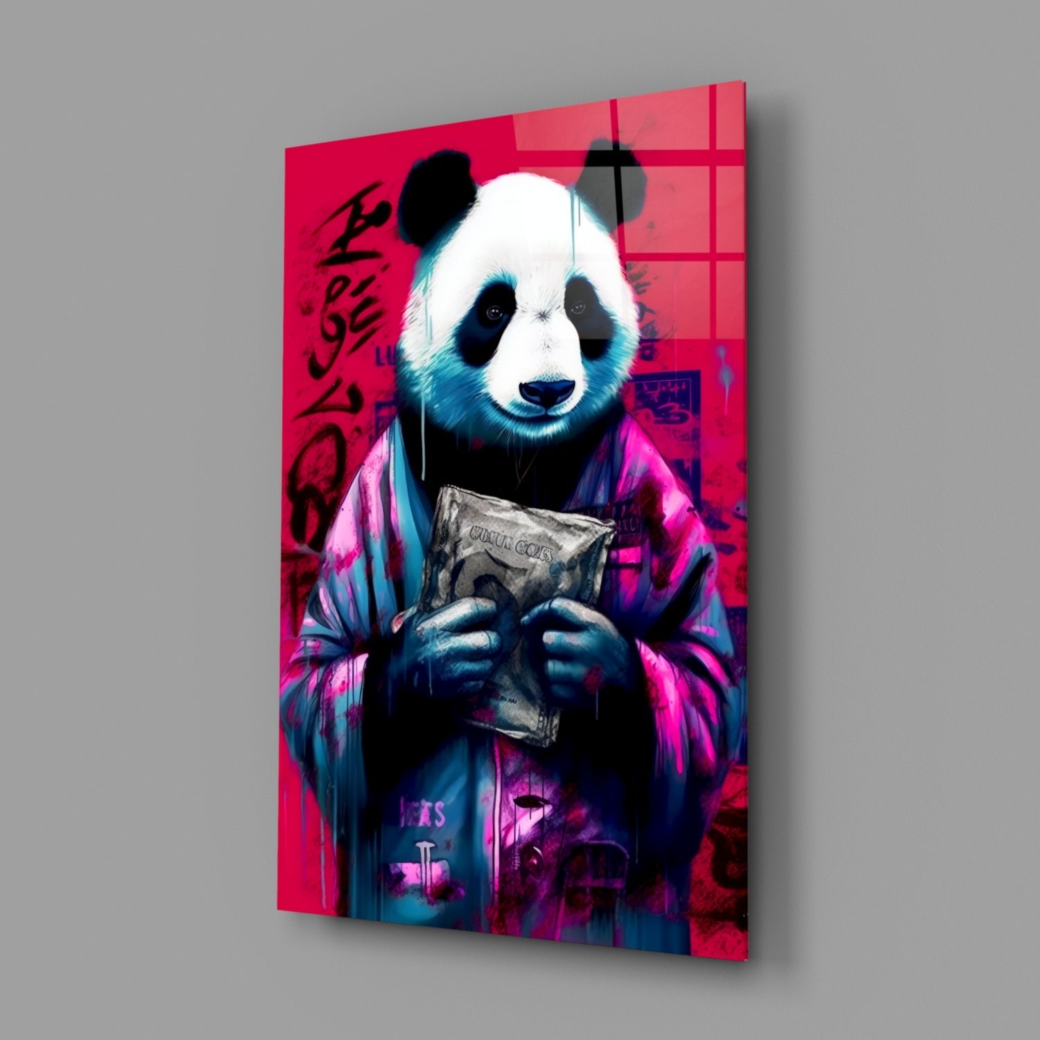 Panda Glass Wall Art || Designer Collection-1