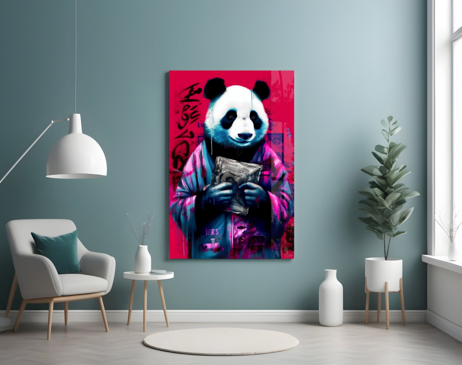 Panda Glass Wall Art || Designer Collection-3