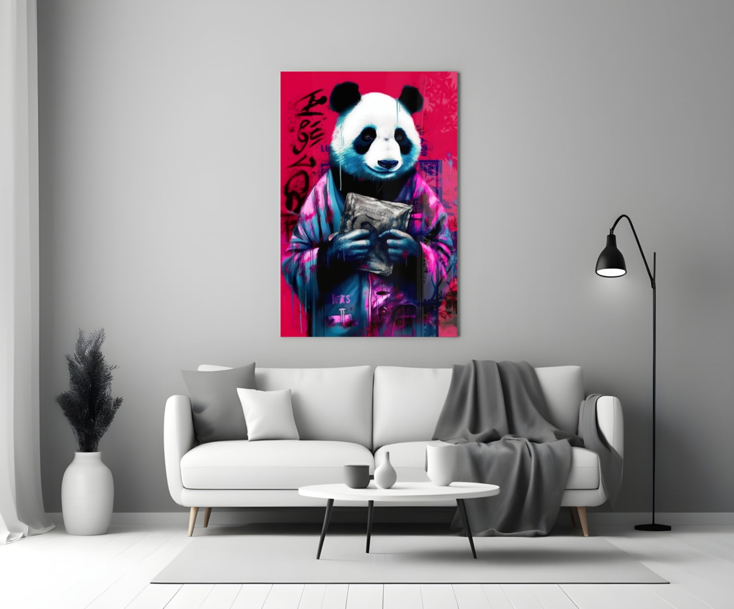Panda Glass Wall Art || Designer Collection-2