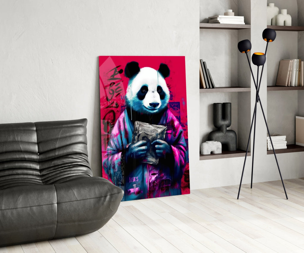 Panda Glass Wall Art || Designer Collection-4