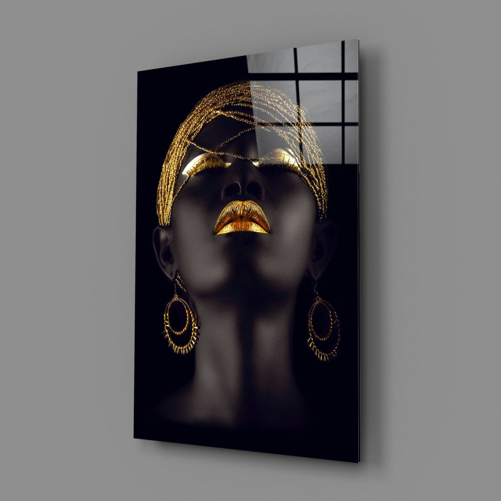 Gold Woman Glass Wall Art-1