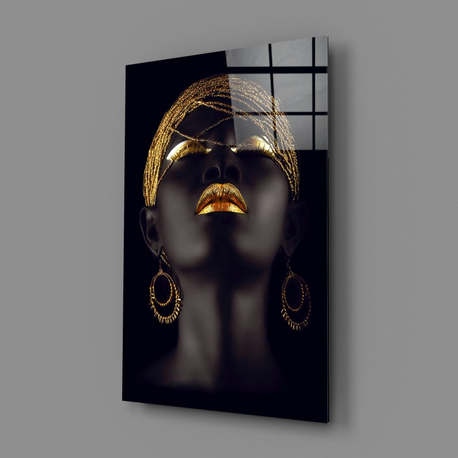 Gold Woman Glass Wall Art-1