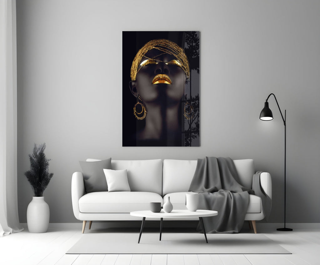 Gold Woman Glass Wall Art-2