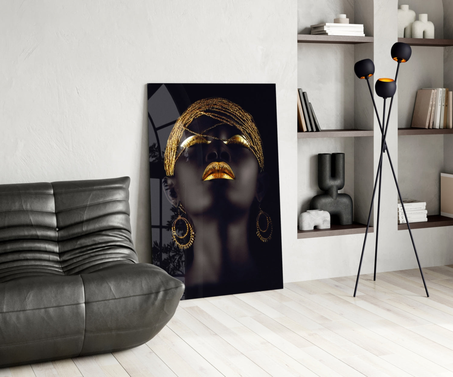 Gold Woman Glass Wall Art-4